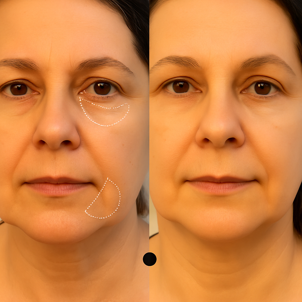 Résultats avant/après visibles sur le visage et le cuir chevelu après utilisation des produits SkinFlow™