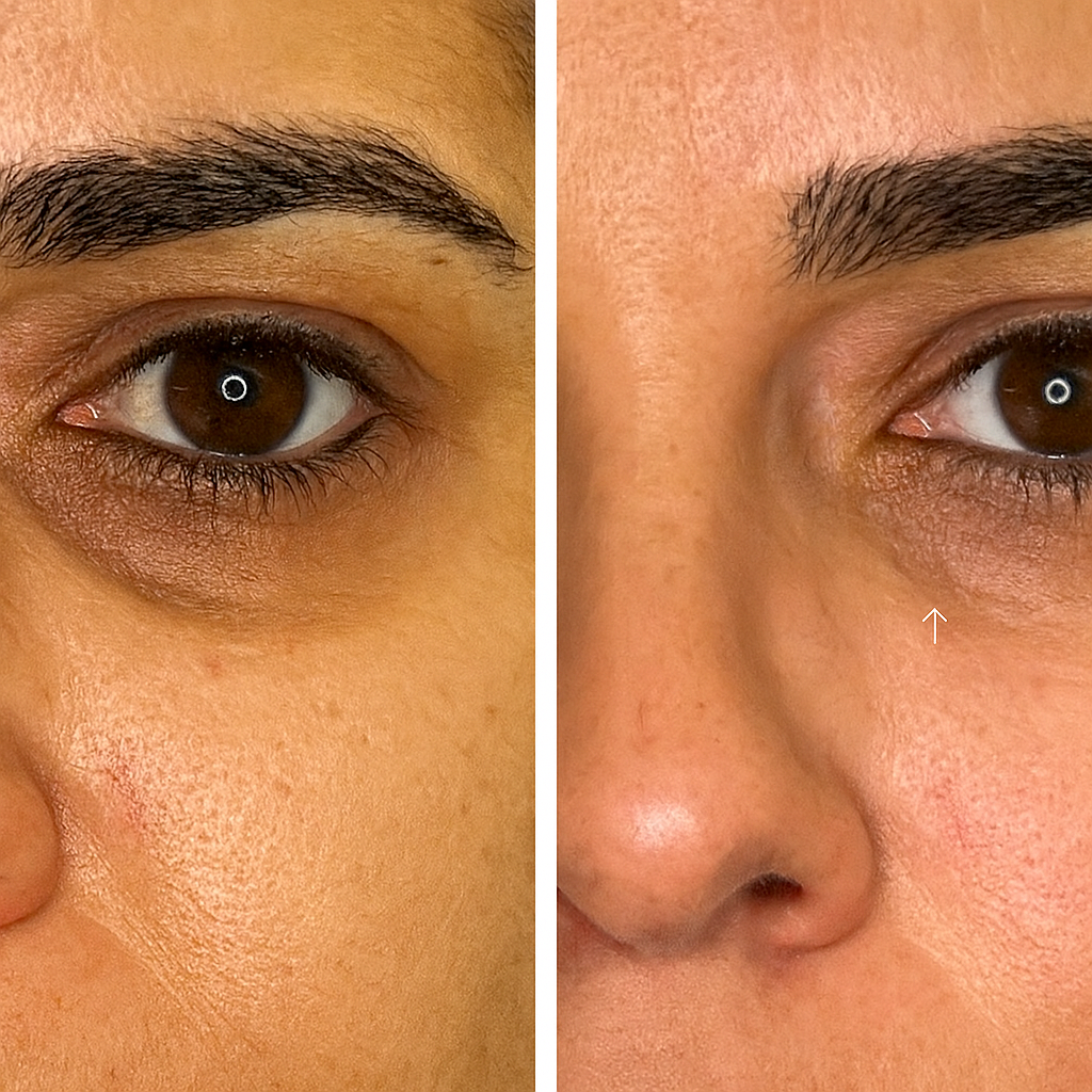 Résultats avant/après visibles sur le visage et le cuir chevelu après utilisation des produits SkinFlow™