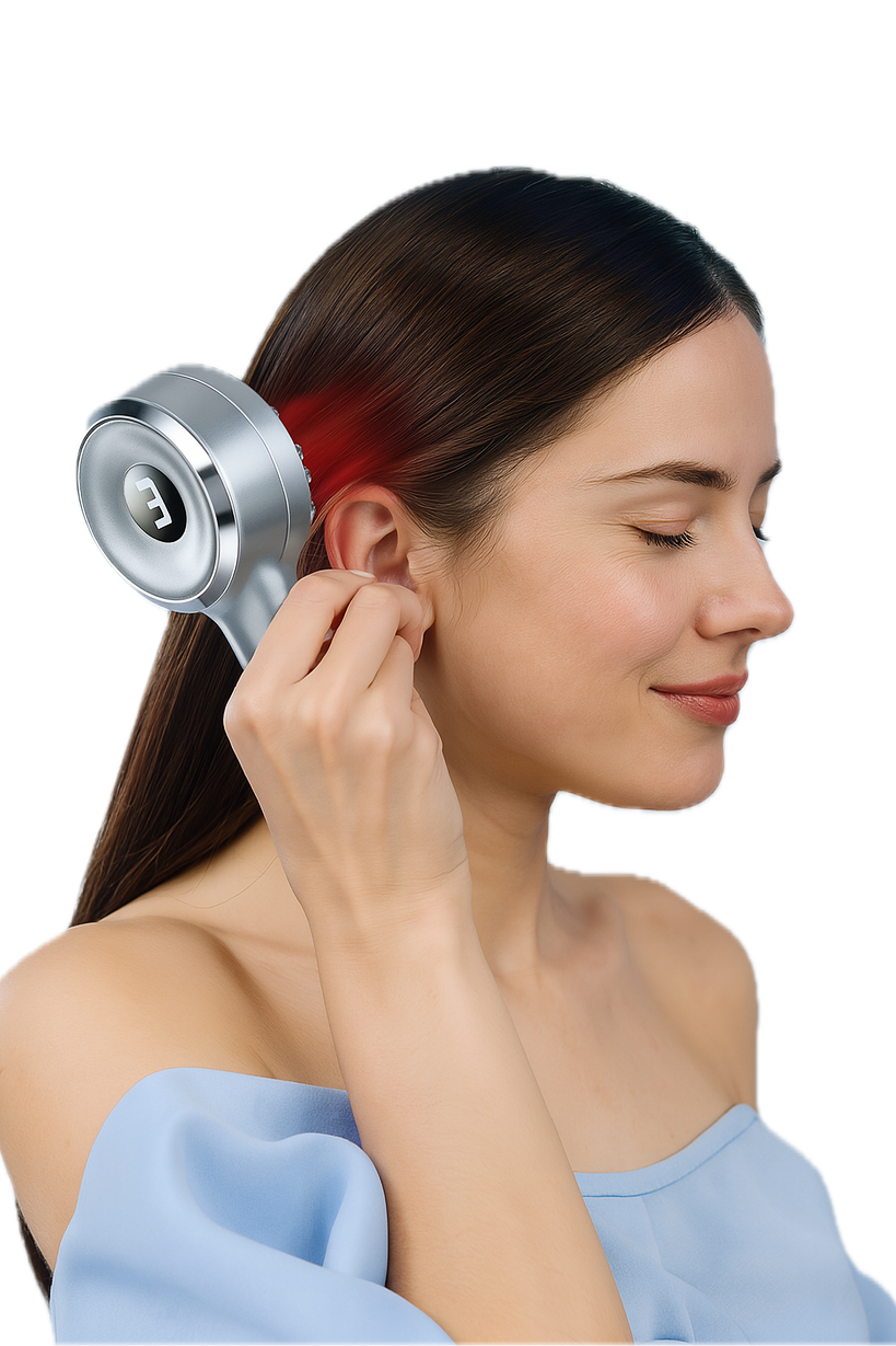 Application du Hair Nova Pro™ sur cuir chevelu pour stimuler la pousse